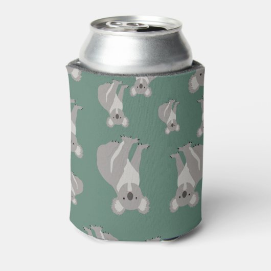 Cute Koala Eucalyptus Green Pattern Blikjeskoeler (Blikje Achterkant)