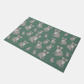 Cute Koala Eucalyptus Green Pattern Deurmat (Schuin)