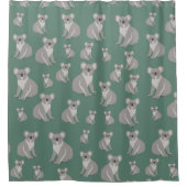 Cute Koala Eucalyptus Green Pattern Douchegordijn (Voorkant)