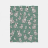 Cute Koala Eucalyptus Green Pattern Fleece Deken (Voorkant)