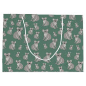 Cute Koala Eucalyptus Green Pattern Groot Cadeauzakje (Achterkant)