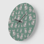 Cute Koala Eucalyptus Green Pattern Grote Klok (Hoek)