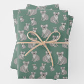 Cute Koala Eucalyptus Green Pattern Inpakpapier Vel (In situ)