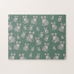Cute Koala Eucalyptus Green Pattern Legpuzzel