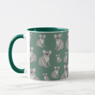 Cute Koala Eucalyptus Green Pattern Mok