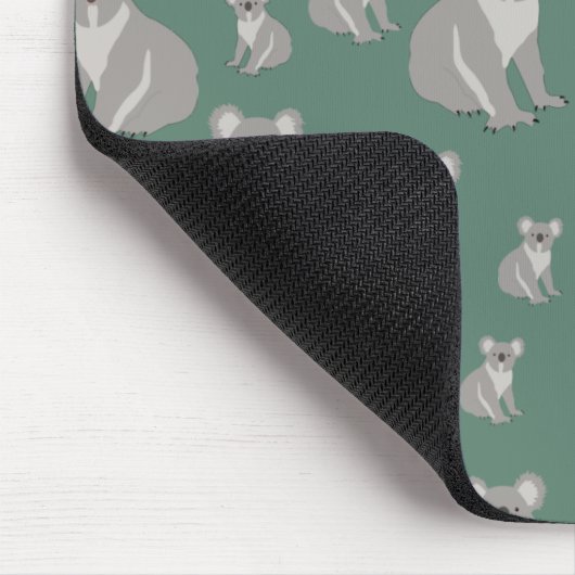 Cute Koala Eucalyptus Green Pattern Muismat (Hoek)