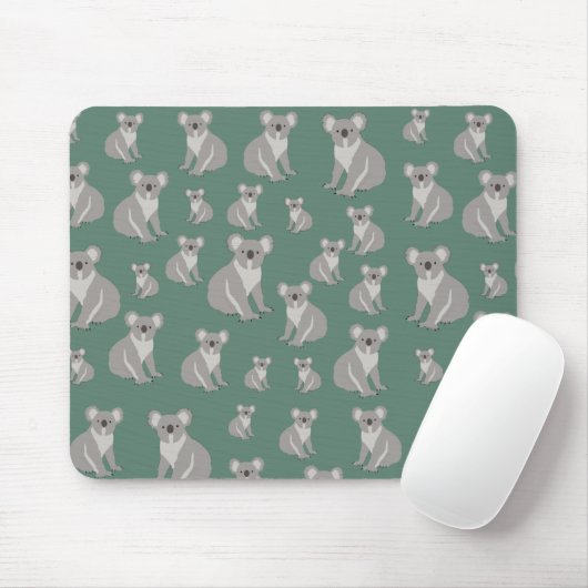 Cute Koala Eucalyptus Green Pattern Muismat (Met muis)