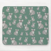 Cute Koala Eucalyptus Green Pattern Muismat (Voorkant)