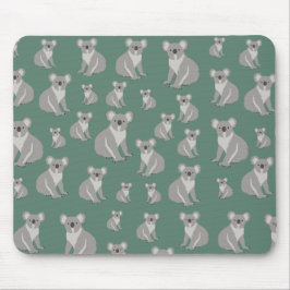 Cute Koala Eucalyptus Green Pattern Muismat