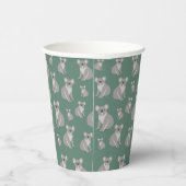 Cute Koala Eucalyptus Green Pattern Papieren Bekers (Rechts)