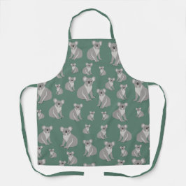 Cute Koala Eucalyptus Green Pattern Schort