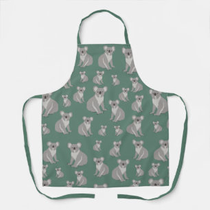 Cute Koala Eucalyptus Green Pattern Schort