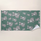 Cute Koala Eucalyptus Green Pattern Strandlaken (Voorkant)