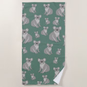 Cute Koala Eucalyptus Green Pattern Strandlaken (Voorkant)