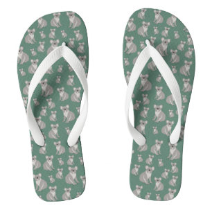 Cute Koala Eucalyptus Green Pattern Teenslippers