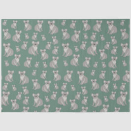 Cute Koala Eucalyptus Green Pattern Tissuepapier