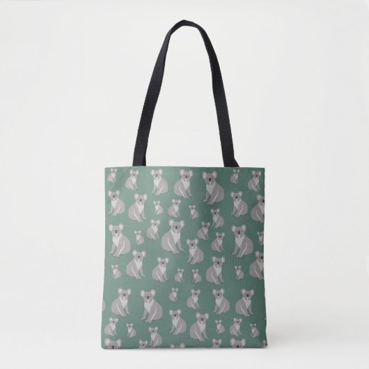 Cute Koala Eucalyptus Green Pattern Tote Bag (Voorkant)
