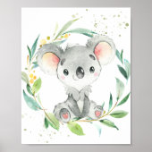 Cute Koala Eucalyptus Greenery Kinder Wall Art Poster (Voorkant)