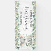 Cute Koala Eucalyptus Greenery Welcome Backdrop  Spandoek (Verticaal)