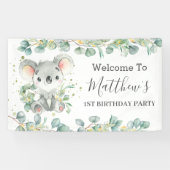 Cute Koala Eucalyptus Greenery Welkomstachtergrond Spandoek (Horizontaal)