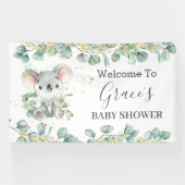 Cute Koala Eucalyptus Greenery Welkomstachtergrond Spandoek (Horizontaal)