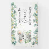Cute Koala Eucalyptus Greenery Welkomstachtergrond Spandoek (Verticaal)