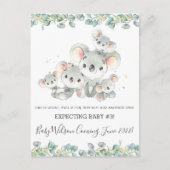 Cute Koala Familie van de Vijf Aankondiging van de Briefkaart (Voorkant)