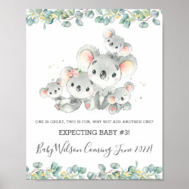 Cute Koala Familie van het Vijf Aankondiging van d Poster