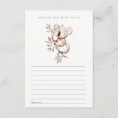 Cute Koala Foliage Advice voor Baby shower Informatiekaartje (Voorkant)