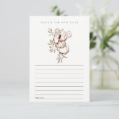 Cute Koala Foliage Advice voor Baby shower Informatiekaartje (Staand voorkant)