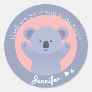 Cute Koala - Gepersonaliseerde kinderen van afgelo Ronde Sticker