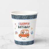 Cute Koala Girl First Name Happy Birthday Party Papieren Bekers (Voorkant)