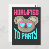 Cute Koala Graphic Australia Retro Party Animal Briefkaart (Voorkant / Achterkant)
