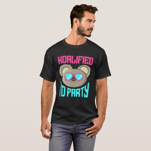 Cute Koala Graphic Retro Party Animal Australia T-shirt (Voorkant volledig)