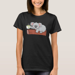 Cute Koala Green Tea Lover Funny Koala Beer Lover T-shirt