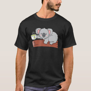 Cute Koala Green Tea Lover Funny Koala Beer Lover T-shirt