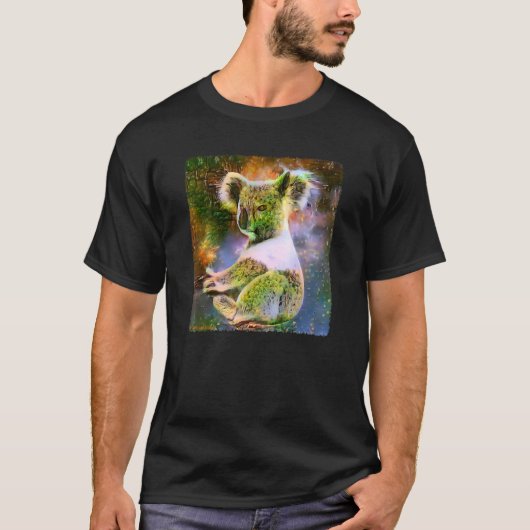 Cute Koala Green Trees Forest Natuur Pattern Koa T-shirt (Voorkant)