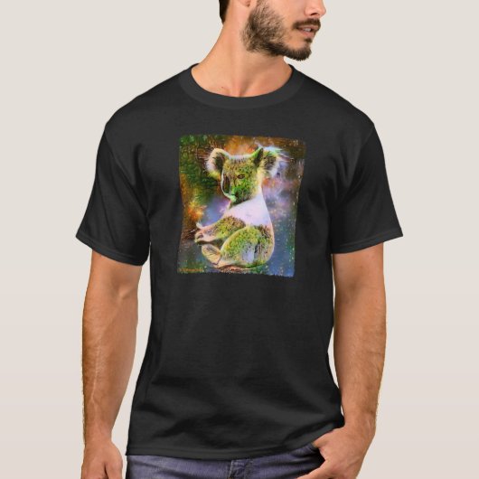 Cute Koala Green Trees Forest Natuur Pattern Koal T-shirt (Voorkant)