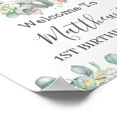 Cute Koala Greenery Baby shower Birthday Welkom Poster (Hoek)