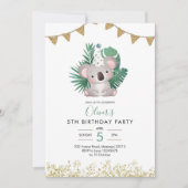 Cute Koala Greenery Kind Birthday Kaart (Voorkant)