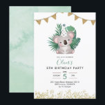 Cute Koala Greenery Kind Birthday Kaart<br><div class="desc">Cute Koala Greenery Kind Birthday</div>