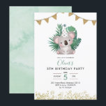 Cute Koala Greenery Kind Birthday Kaart<br><div class="desc">Cute Koala Greenery Kind Birthday</div>