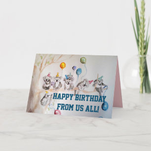 Cute Koala Group Happy Birthday uit ons hele Kaart