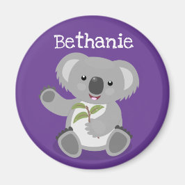 Cute koala gumleaves cartoon illustratie magneet