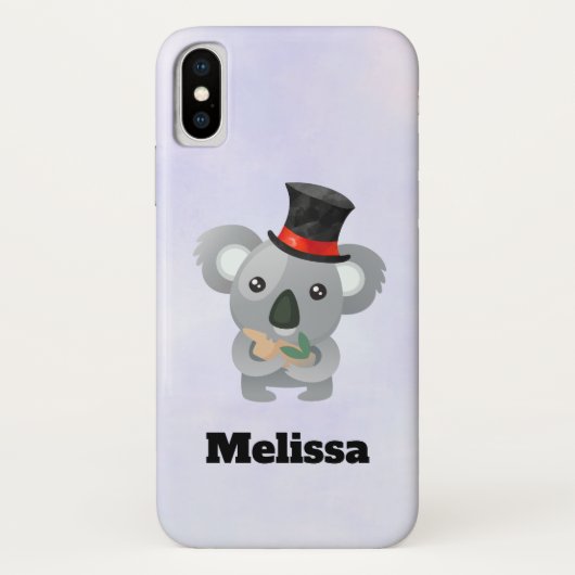 Cute Koala in een Black Top Hat Custom Case-Mate iPhone Case (Achterkant)