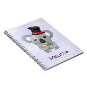 Cute Koala in een Black Top Hat Custom Notitieboek (Rechterzijde)