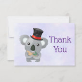 Cute Koala in een Black Top Hat Dank je Kaart (Voorkant)