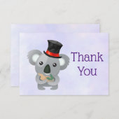 Cute Koala in een Black Top Hat Dank je Kaart (Voorkant / Achterkant)