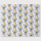 Cute Koala in een Golden Crown Cadeaupapier (Vlak)