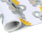 Cute Koala in een Golden Crown Cadeaupapier (Rol Hoek)